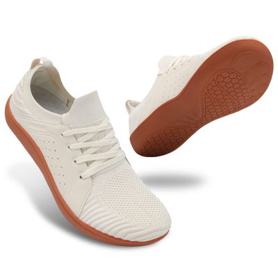 relxfeet Men's Minimalist Walking Shoes Barefoot Wide Toe Zero Drop Sole Cross-Trainer Lightweight Slip-on Trail Running Sneakers Non Slip for Gym Fitness Jogging Wrestling Hiking Lifting Beige 12.5