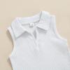 TheFound Toddler Girls Summer Outfits Sleeveless Rib Knit Halter Tops Shorts Bloomers Set Clothes view 4