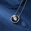 constantlife Cremation Jewelry Stainless Steel Sunflower Urn Necklace for Ashes Double Circle Memorial Pendant Human Pet Keepsake Gift for Women Men (Golden) view 3