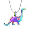 Minicremation Cremation Urn Necklace for Ashes Dinosaur Memorial Jewelry Pendant for Women Men Keepsake Lockets(Colorful) view 1