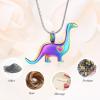 Minicremation Cremation Urn Necklace for Ashes Dinosaur Memorial Jewelry Pendant for Women Men Keepsake Lockets(Colorful) view 4
