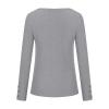 Women's Ribbed Knit Sweater Tops Long Sleeve Shirts Quarter Button Down Blouse Slim Fit Tunics Sexy Tee T-Shirt Gray view 4