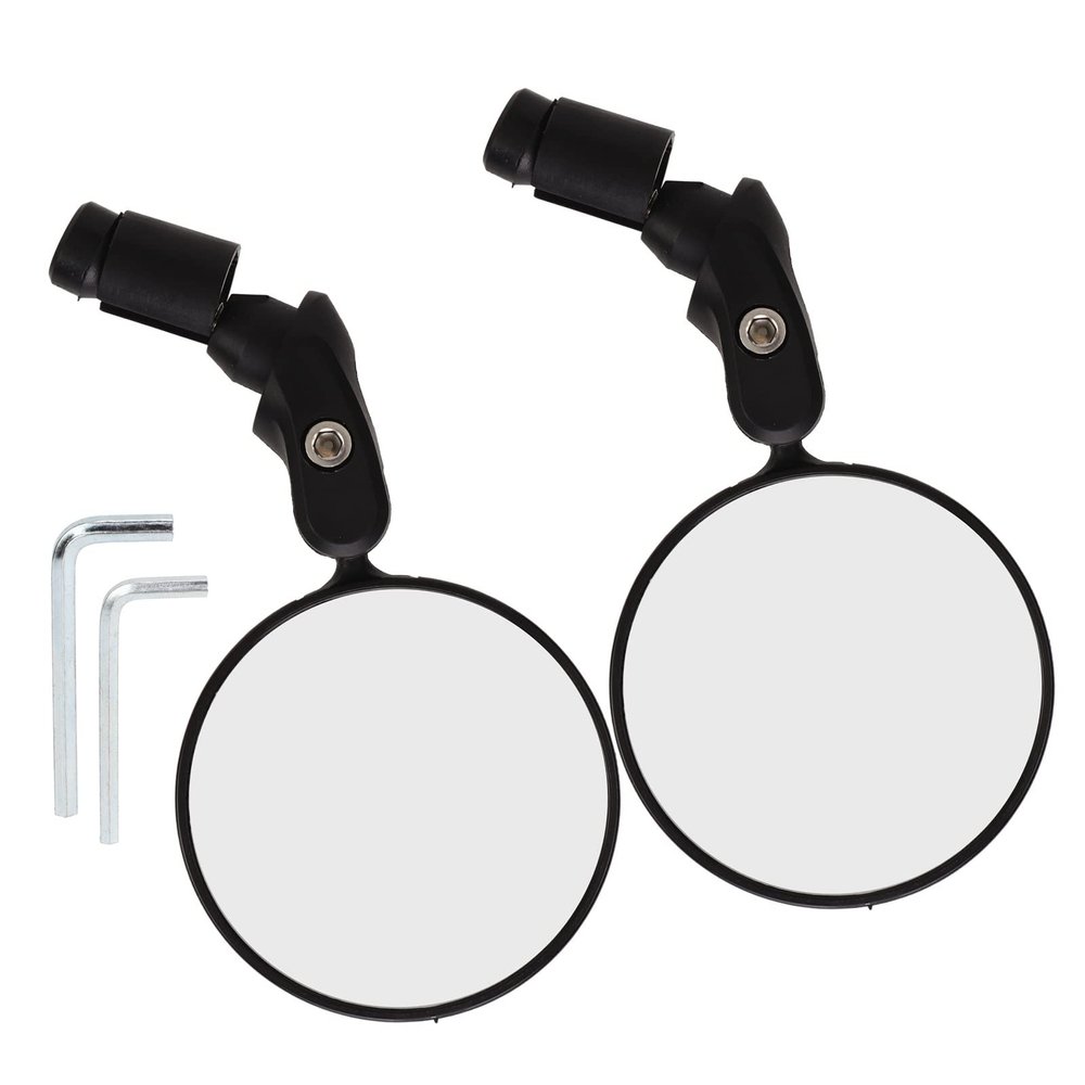 Yuecoom 1 Pair Bike Mirror,Bike Convex Rearview Mirrors Handlebar Rearview Mirror 360 Rotation Adjustable Wide HD View Stable Image Blast-Resistant Convex Mirror