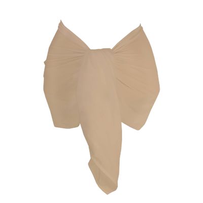 1 World Sarongs Kids Mini Solid Fringeless Swimsuit Cover-Up Sarong in Ultra Light Milk Choco Brown