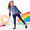 GRACE KARIN Girls Rash Guard Swimwear Long Sleeve Swimsuit Girls Two Piece Bathing Suit Navy 6Y view 2