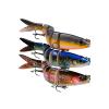 Fishing Lures for Bass Trout Multi Jointed Swimbaits Pencil Fishing Lures with Two Blast Hooks Lifelike Water Bass Lures 3 Kit Freshwater or Saltwater (Three-Color Suit-B, 5.3inch) view 1