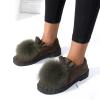 Ladies Fashion Retro Solid Color Suede Wool Ball Comfortable Flat Casual Shoes Short Wedges (AG, 7) view 2