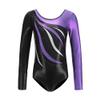 AFAVOM Gymnastics Leotards for Girls, Long Sleeve Leotards for Girls Shiny Sparkle Diamond Gymnastics Unitards Toddler Leotard Ballet Dance Outfit Athletic Dancewear Purple 5-6 Years view 1
