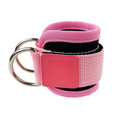 Adjustable Ankle Strap with Double D-Rings and Neoprene Support Ankle Straps for Cable Machines for Kickbacks, Workouts, Leg Extensions, Curls, and Hip Abductors for Men and Women (ESW-pink-1)