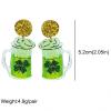 2 Pairs St. Patrick's Day Earrings Irish Shamrock Luck Acrylic Earrings for Women Holiday Stud Earrings Christmas Valentine's Day St. Patrick's Day Earrings view 2