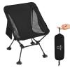 ATEPA Backpacking Chair, Ultralight Folding Portable Small Camping Chairs for Adults Compact Foldable Beach Seat with Anti-Sinking Feet & Aluminum Frame for Outdoor Hiking Travel Fishing, Black view 1