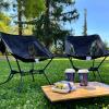 ATEPA Backpacking Chair, Ultralight Folding Portable Small Camping Chairs for Adults Compact Foldable Beach Seat with Anti-Sinking Feet & Aluminum Frame for Outdoor Hiking Travel Fishing, Black view 2