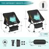 ATEPA Backpacking Chair, Ultralight Folding Portable Small Camping Chairs for Adults Compact Foldable Beach Seat with Anti-Sinking Feet & Aluminum Frame for Outdoor Hiking Travel Fishing, Black view 3