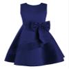 FEESHOW Big Girls Lace Splice Princess Wedding Bridesmaid High Low Party Prom Gown Satin Flower Girl Dress Navy Blue A 6 Years view 1