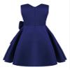 FEESHOW Big Girls Lace Splice Princess Wedding Bridesmaid High Low Party Prom Gown Satin Flower Girl Dress Navy Blue A 6 Years view 2