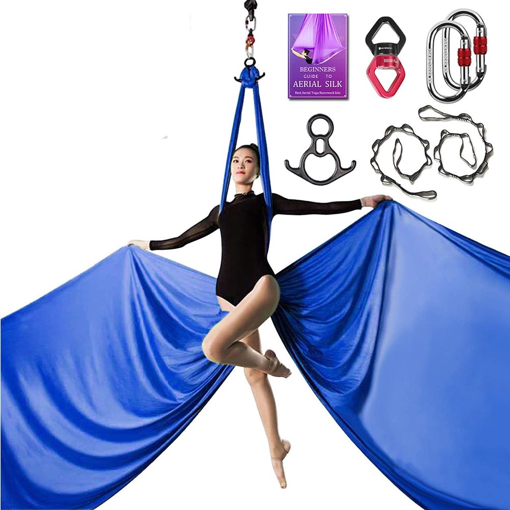 Deluxe Aerial Silks Set for Yoga, Acrobatics, Dance & Circus Arts (L:10m W:2.8m)