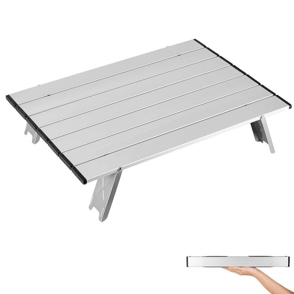 ATEPA Small Camping Table, Ultralight Portable Beach Table Folding Compact Camp Tables with Aluminum Legs Carry Bag for Backpacking Hiking Fishing Picnic Tent Outdoor Travel