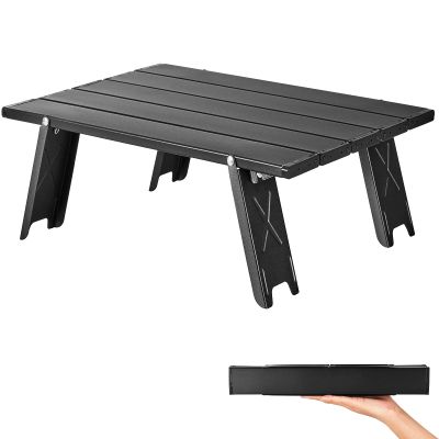 ATEPA Small Camping Table, Ultralight Portable Beach Table Folding Compact Camp Tables with Aluminum Legs Carry Bag for Backpacking Hiking Fishing Picnic Tent Outdoor Travel
