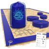 SandVoll Beach Volleyball Lines for Grass - 2 inch Official Court Size Dimensions (26.3' x 52.6') + Metal Stakes and Net Bag - Portable Boundary Lines Set for Outdoor - Blue view 1