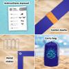 SandVoll Beach Volleyball Lines for Grass - 2 inch Official Court Size Dimensions (26.3' x 52.6') + Metal Stakes and Net Bag - Portable Boundary Lines Set for Outdoor - Blue view 2