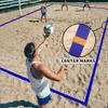 SandVoll Beach Volleyball Lines for Grass - 2 inch Official Court Size Dimensions (26.3' x 52.6') + Metal Stakes and Net Bag - Portable Boundary Lines Set for Outdoor - Blue view 3