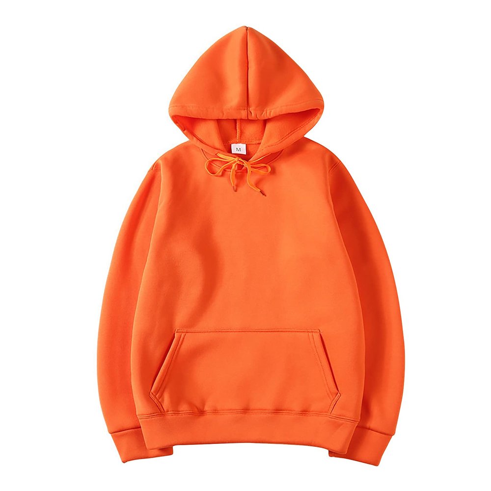 Men's Dark Blue Hoodie, White Zip Up Hoodie Multi Color Hoodie Casual Loose Hooded Long Sleeve Padded Sweatshirt Pullover Big Pockets Plant Sweatshirt (Orange-1, Xx-Large)