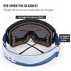 COPOZZ Ski Goggles Snowboard Goggles Men Women, M1 Magnetic Lens Snowboard Snow Goggle, OTG Anti-Fog Skiing Goggles view 3
