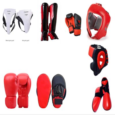 1 Set of Personalized Boxing Equipment/Headguard, Groin Guard, Focus Pads, Shinpads, Boxing Gloves, Kickboxing Shoes