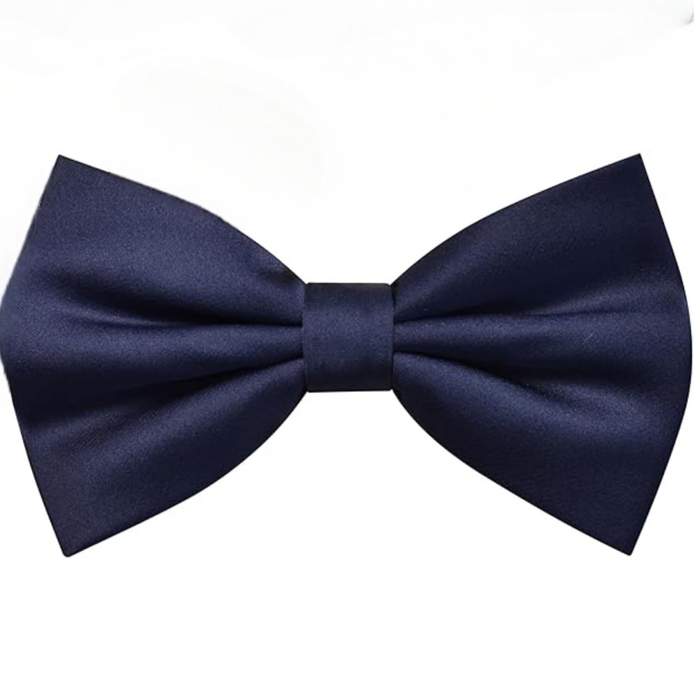 ZEYMINER Bow Tie For Men with adjustable length for Elegant Mens Bow Ties for Formal Events, Classic Tuxedo Bow Tie for Boys (Navy Blue)