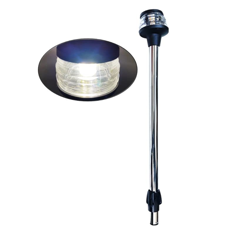 Pactrade Marine Boat LED All Round Anchor Navigation Light Clear Lens PA Housing 10-24VDC/2.5W Nature White 2NM IP:65 250 Lumen LM RoHS CE Certified (LED Bulb)
