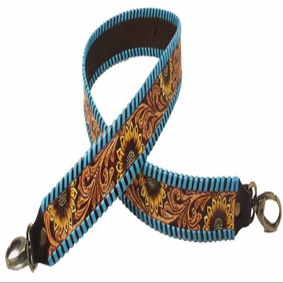 CHALLENGER Western Sunflower Tooled Leather Laced Replacement Shoulder Strap 115FK11