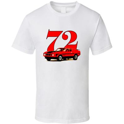 1972 Red Mustang Mach 1 Musclecar Gift T Shirt 4XL White