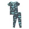 KicKee Pants Print Pajama Set, Short Sleeve Henley Collar Style PJs, Ultra Soft and Snug Fitting (Midnight Comic Onomatopoeia - 2T) view 1