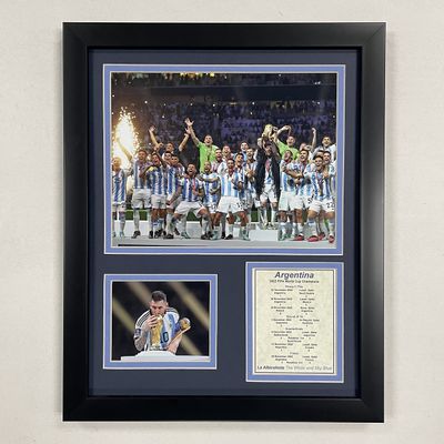Legends Never Die, Inc. Argentina | 2022 FIFA World Cup Champions | 12"x15" Framed Photo Collage (Celebration)