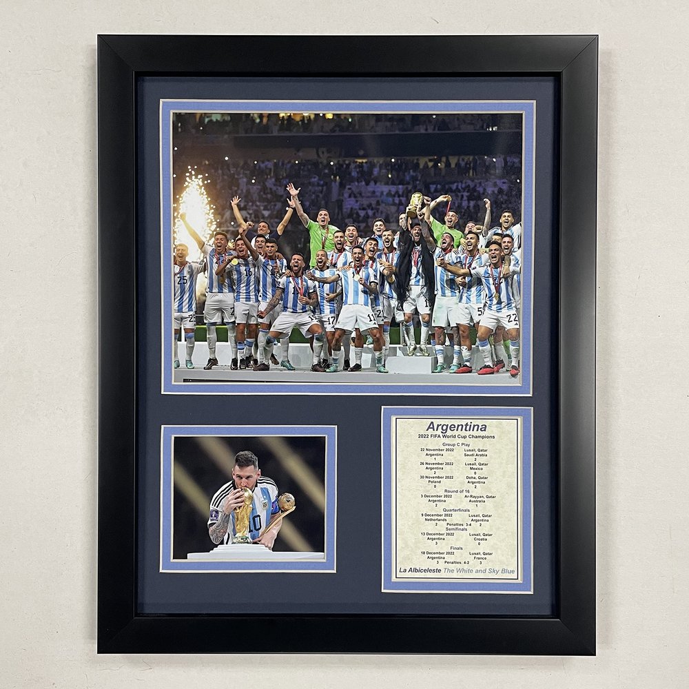 Legends Never Die, Inc. Argentina | 2022 FIFA World Cup Champions | 12"x15" Framed Photo Collage (Celebration)