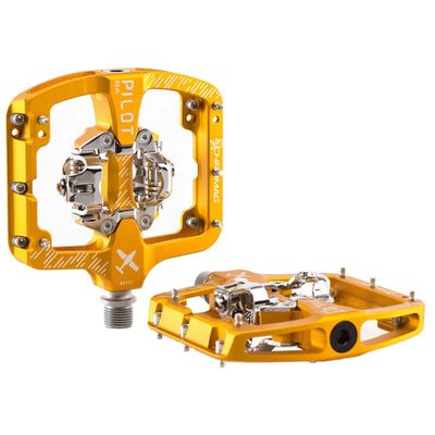 Chromag Pilot BA Pedals - Dual Sided Clipless 9/16" Gold Wide