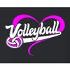 Medium Black Youth Volleyball Heart Design Gift Idea Sweatshirt Hoodie view 3