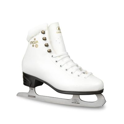 Botas - Model: Stella/Made in Europe (Czech Republic) / Figure Ice Skates for Girls, Kids/Color: White/Graphite, Adult 6.5