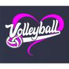 5X-Large Navy Blue Mens Volleyball Heart Design Gift Idea T-Shirt view 4