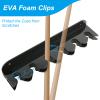 Cosmos Acrylic 2-Piece Billiard Cue Rack Wall Mount Billiard Stick Holder Wall Rack, Eva Foam Cue Clips Holds 6 Pool Cues, Billiard Pool Equipment Accessories (Solid Black) view 4