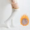 High Fuzzy Warm Socks Home Winter Socks Women's Over Solid Thigh-High Socks Warm Leggings Knee Socks (White, One Size) view 2
