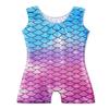HOZIY Gymnastics Outfits for Girls 7-8 Year Old Leotard with Shorts for Kids Leo Tumbling Biketard Rainbow Mermaid Pink Purple Sparkle Gradient Colors Body Gimnasia Nina view 2