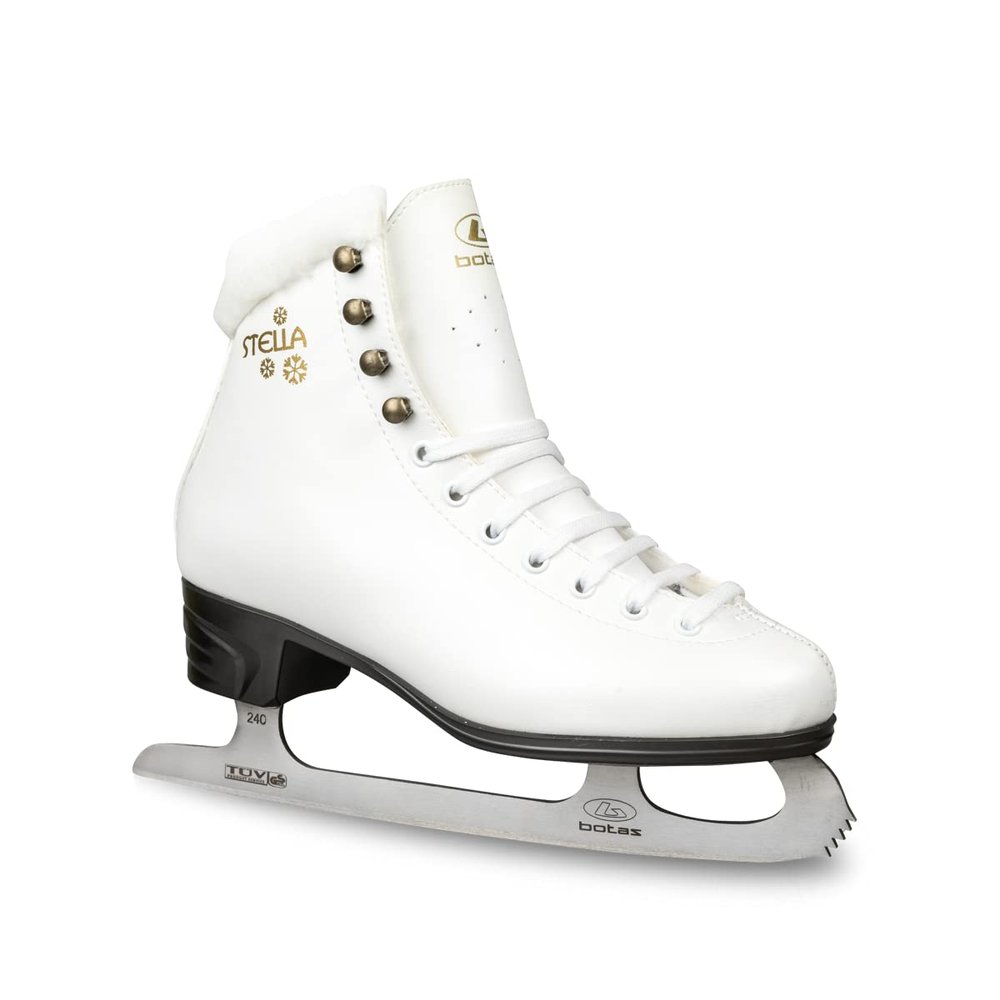 Botas - Model: Stella/Made in Europe (Czech Republic) / Figure Ice Skates for Girls, Kids/Color: White/Graphite, Adult 5.5