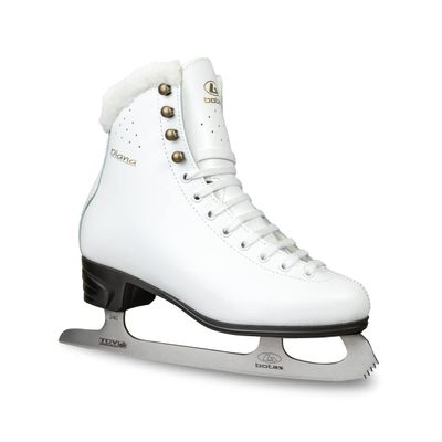 Botas - Model: Diana/Figure Ice Skates for Girls, Kids/Color: White/Graphite, Adult 7.5