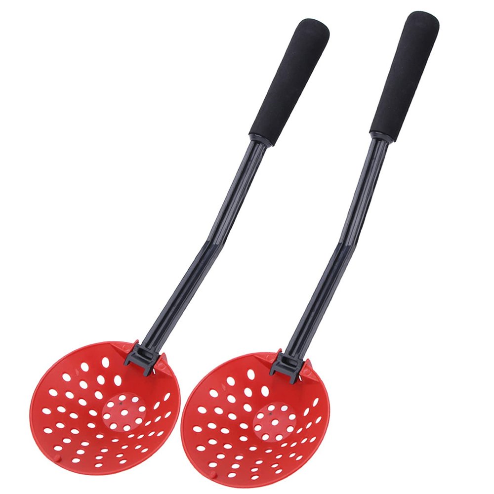 Leapiture 2pcs Fishing Tackles Equipment Foldable Plastic Non Slip Winter Ice Fishing Scoop Winter Fishing Scoop Red for Outdoor Fishing