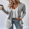 GLOPUK BOBONI Women's Jackets Autumn Waterfall Collar Open Front Coat Lightweight Fashion (Color : Light Grey, Size : X-Small) view 4
