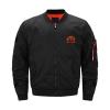 Firefighter Volunteer Men's Flight Bomber Jacket Stand Collar Coat Windbreaker with Pocket view 1