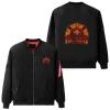 Firefighter Volunteer Men's Flight Bomber Jacket Stand Collar Coat Windbreaker with Pocket view 2