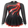 TSSOE Kids Girls Long Sleeve Sequins Printing Ice Roller Figure Skating Dress Illusion Ballet Dancewear A07 10 Years view 1