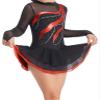 TSSOE Kids Girls Long Sleeve Sequins Printing Ice Roller Figure Skating Dress Illusion Ballet Dancewear A07 10 Years view 3